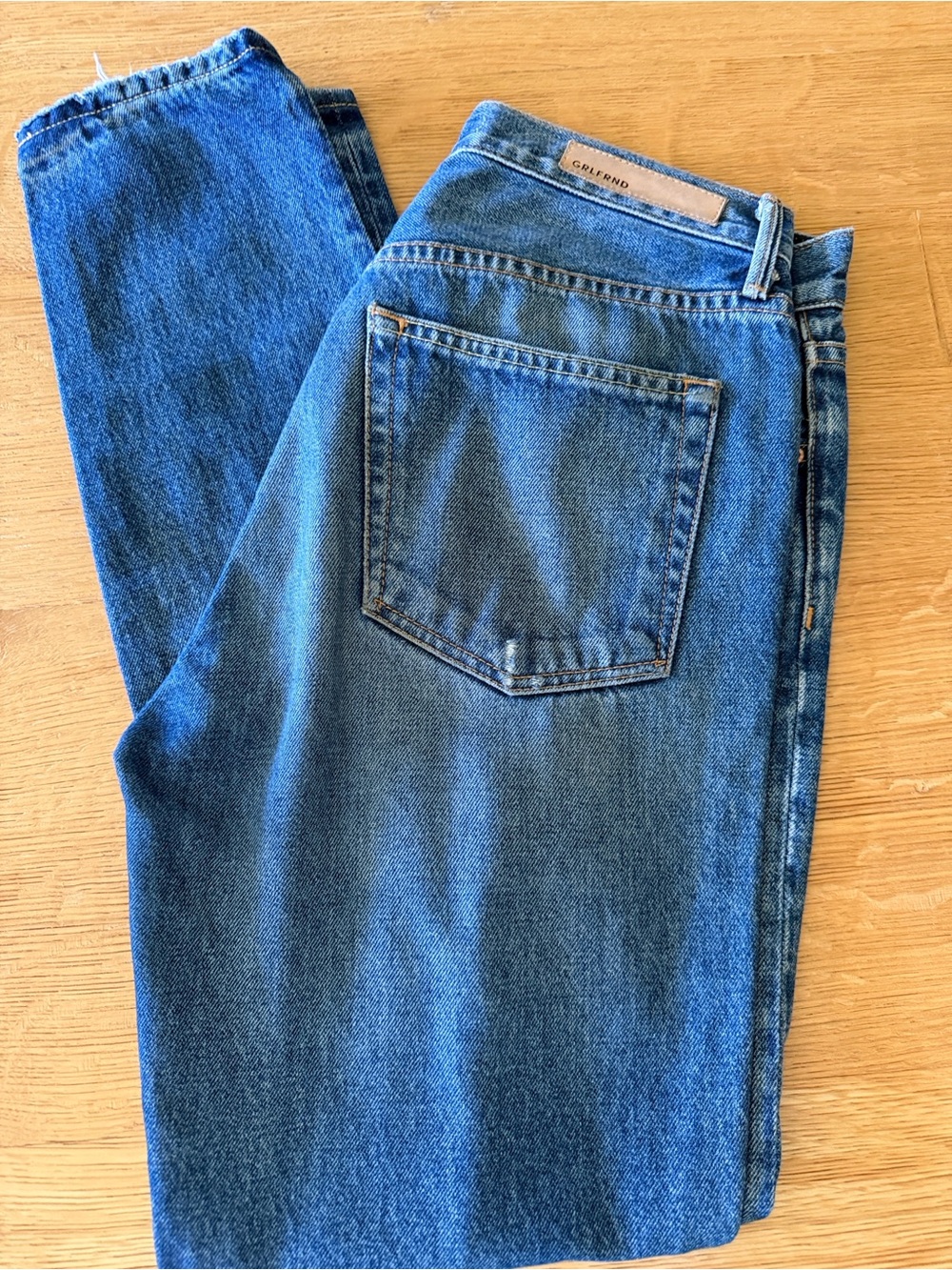GRLFRND Classic Blue Straight Leg Jeans